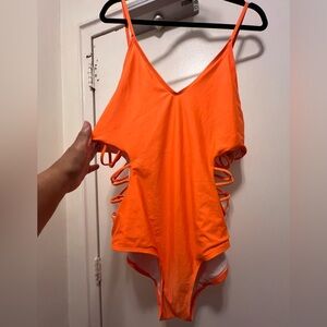 SHEIN Orange Strappy Swimsuit